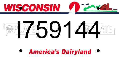 I759144 Wisconsin License Plate