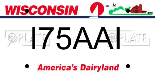 I75AAI Wisconsin License Plate