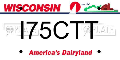 I75CTT Wisconsin License Plate