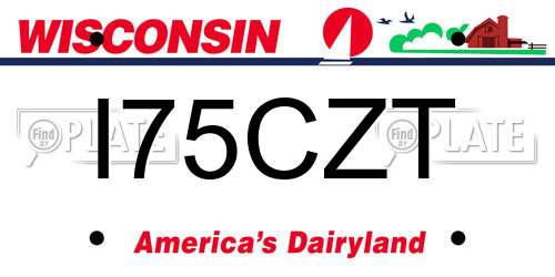 I75CZT Wisconsin License Plate