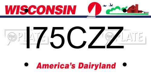 I75CZZ Wisconsin License Plate