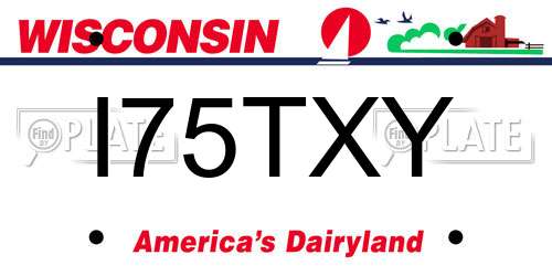I75TXY Wisconsin License Plate