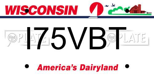 I75VBT Wisconsin License Plate