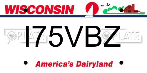 I75VBZ Wisconsin License Plate