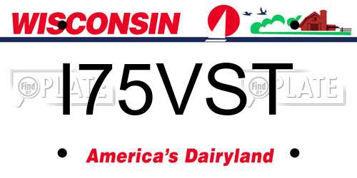 I75VST Wisconsin License Plate