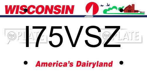 I75VSZ Wisconsin License Plate