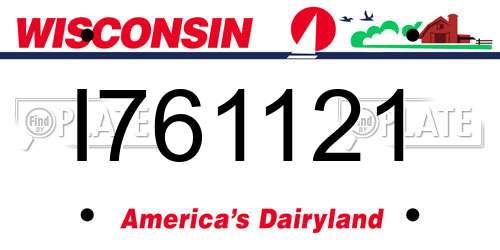 I761121 Wisconsin License Plate