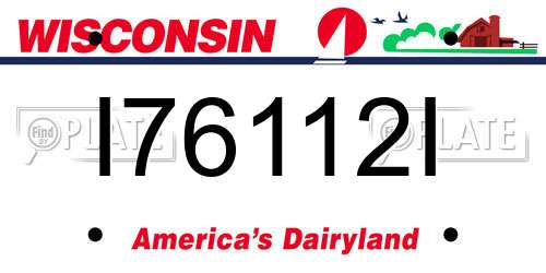 I76112I Wisconsin License Plate