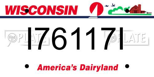 I76117I Wisconsin License Plate