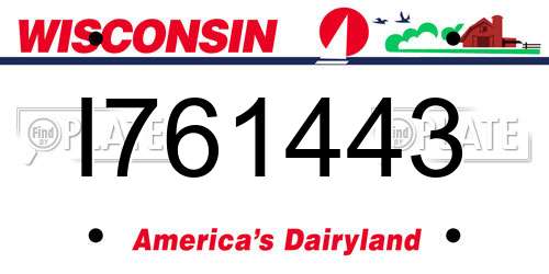 I761443 Wisconsin License Plate