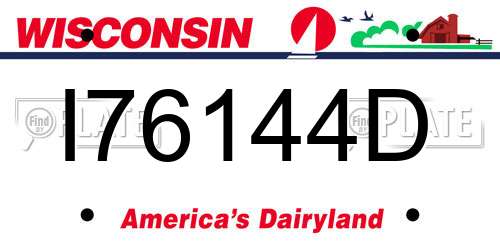 I76144D Wisconsin License Plate