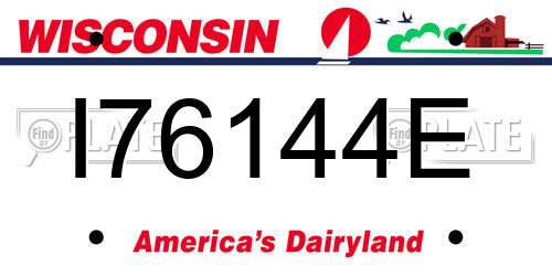 I76144E Wisconsin License Plate