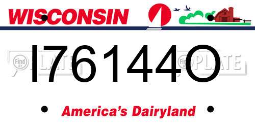 I76144O Wisconsin License Plate