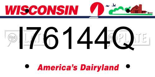 I76144Q Wisconsin License Plate