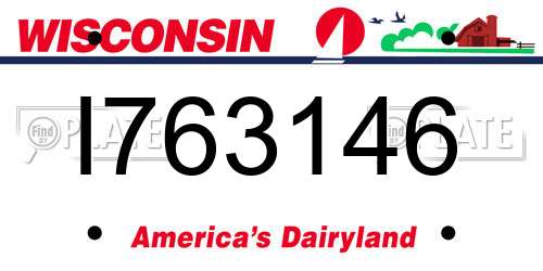 I763146 Wisconsin License Plate