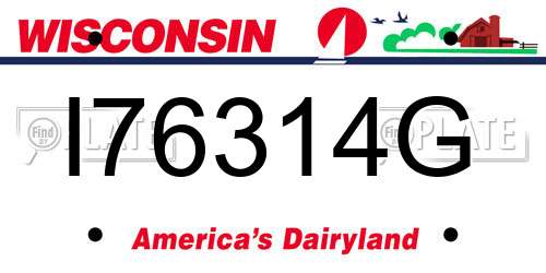 I76314G Wisconsin License Plate