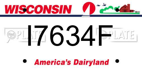 I7634F Wisconsin License Plate