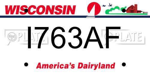 I763AF Wisconsin License Plate