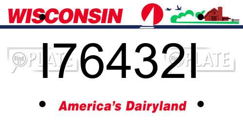 I76432I Wisconsin License Plate