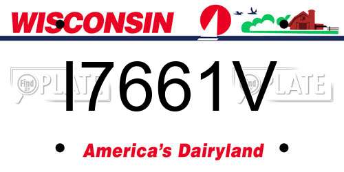I7661V Wisconsin License Plate