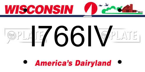 I766IV Wisconsin License Plate