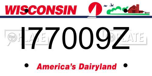 I77009Z Wisconsin License Plate