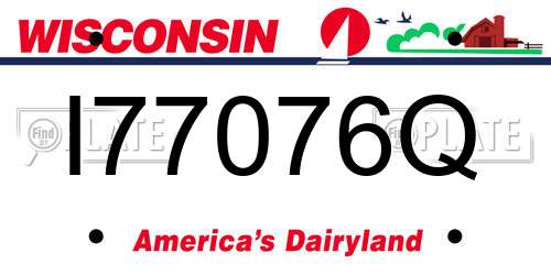 I77076Q Wisconsin License Plate