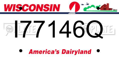 I77146Q Wisconsin License Plate