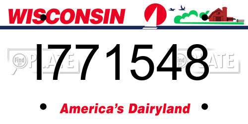 I771548 Wisconsin License Plate
