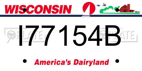 I77154B Wisconsin License Plate