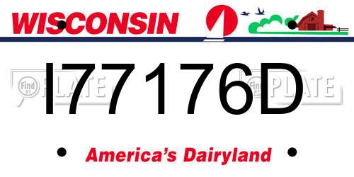 I77176D Wisconsin License Plate