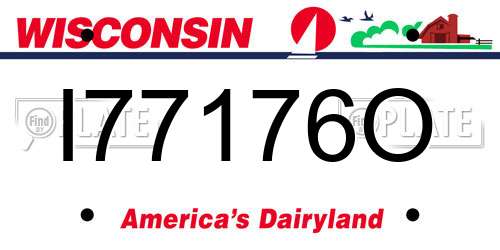 I77176O Wisconsin License Plate