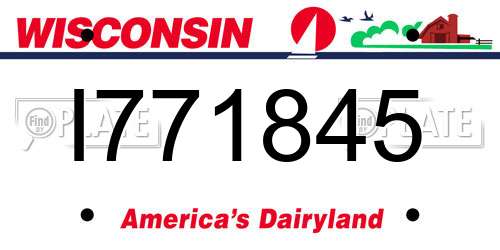 I771845 Wisconsin License Plate