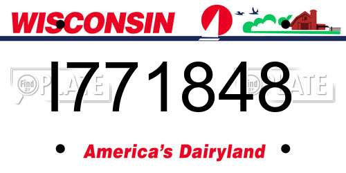 I771848 Wisconsin License Plate