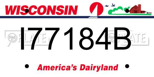 I77184B Wisconsin License Plate