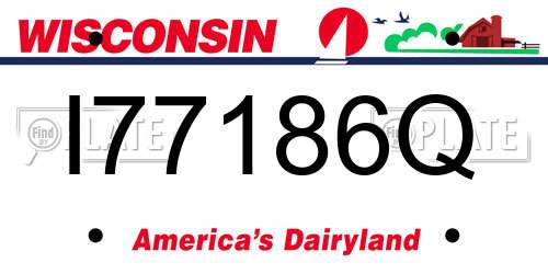 I77186Q Wisconsin License Plate