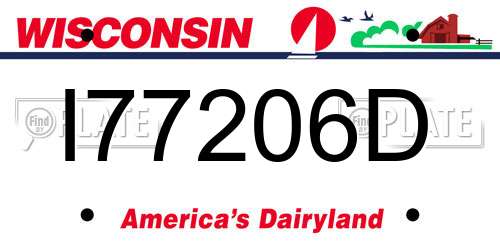 I77206D Wisconsin License Plate