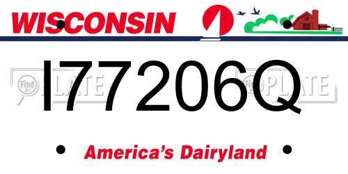 I77206Q Wisconsin License Plate