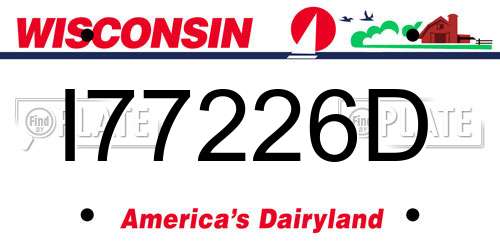 I77226D Wisconsin License Plate