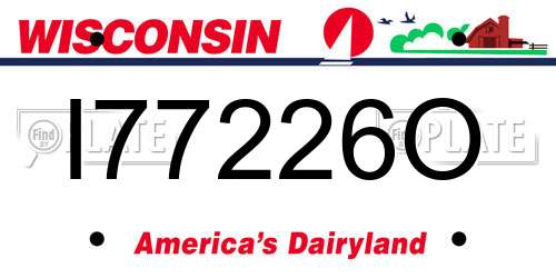 I77226O Wisconsin License Plate