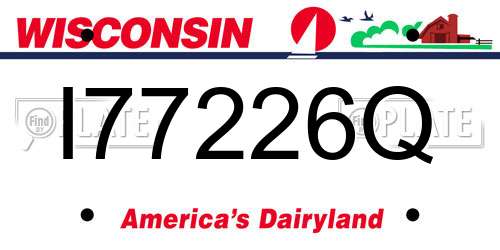 I77226Q Wisconsin License Plate