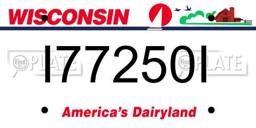 I77250I Wisconsin License Plate