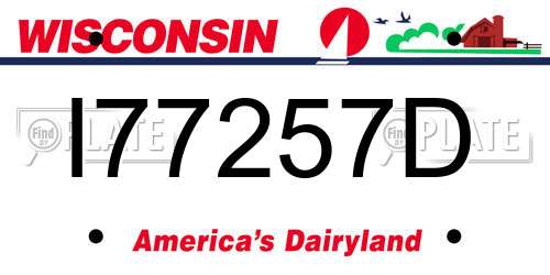 I77257D Wisconsin License Plate