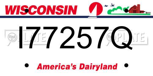 I77257Q Wisconsin License Plate