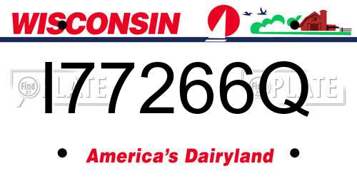 I77266Q Wisconsin License Plate