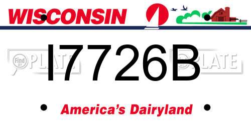 I7726B Wisconsin License Plate