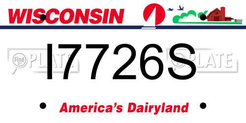 I7726S Wisconsin License Plate