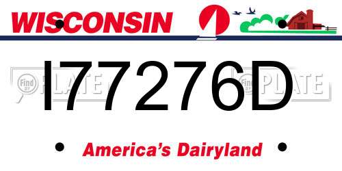 I77276D Wisconsin License Plate