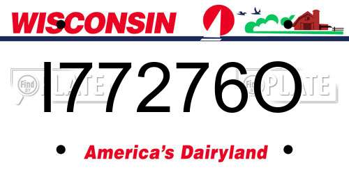 I77276O Wisconsin License Plate