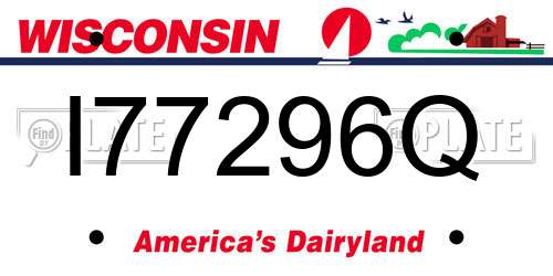 I77296Q Wisconsin License Plate